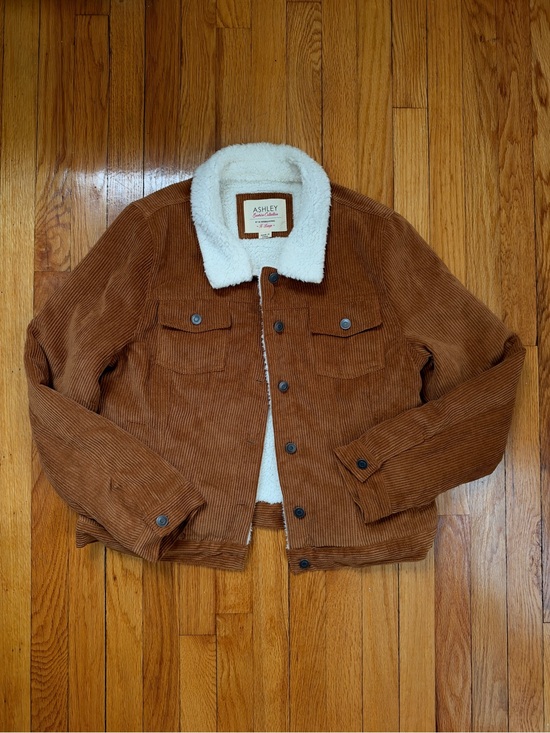 Ashley By 26 International Jackets & Blazers - Sherpa-Lined Brown Corduroy Jacket